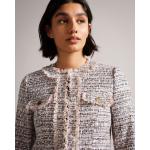 Cropped Boucle Jacket With Fray Detail