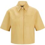Gelbe HUGO BOSS BOSS Mini Kurzjacken & Cropped-Jackets aus Nubukleder für Damen Größe M 