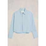 Hellblaue Gestreifte Langärmelige Ami Paris Nachhaltige Cropped Shirts für Herren Größe M 