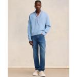Hellblaue Langärmelige Ami Paris Nachhaltige V-Ausschnitt Kaschmir-Pullover aus Wolle Cropped für Herren Übergrößen 