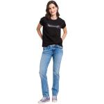 Hellblaue Bestickte Atmungsaktive Cross Jeans Rose Jeans mit Stickerei aus Denim für Damen Größe S Weite 30 