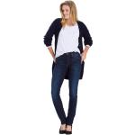 Reduzierte Dunkelblaue Cross Jeans Slim Fit Jeans mit Nieten mit Knopf aus Kunstfaser für Damen Größe XS Weite 29 