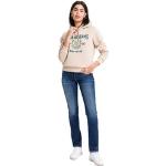 Rosa Bestickte Cross Jeans Rose Jeans mit Stickerei mit Knopf aus Denim für Damen Größe S Weite 32 