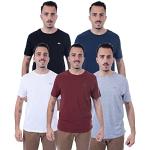 Unifarbene Kurzärmelige CrossHatch T-Shirts aus Baumwolle für Herren Größe XL 5-teilig 