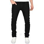 Schwarze CrossHatch Slim Fit Jeans Faded mit Knopf aus Denim für Herren Größe L Weite 34 