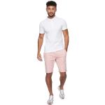 Pinke CrossHatch Bio Chino-Shorts mit Reißverschluss aus Baumwolle für Herren für den für den Sommer 