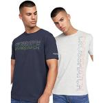 Marineblaue Melierte Casual CrossHatch T-Shirts für Herren Größe L 
