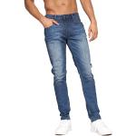 Graue CrossHatch Slim Fit Jeans aus Denim für Herren Größe L Weite 36 