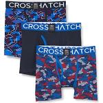 Blaue CrossHatch Herrenboxershorts aus Baumwolle Größe L 3-teilig 