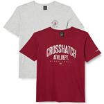 Rote Melierte CrossHatch T-Shirts für Herren Größe L 2-teilig 