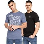 Schwarze Oversize Halblangärmelige CrossHatch Rundhals-Ausschnitt T-Shirts aus Baumwolle für Herren Größe S zum Valentinstag 
