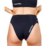Schwarze Sexy Nachhaltige High Waist Bikinihosen aus Polyamid für Damen Größe XS 