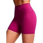 CRZ YOGA Damen Kurze Yoga Leggings High Waist Blickdicht Fithess Shorts Radlerhose Sporthose - Naked Feeling - 10cm Magenta Violett 38