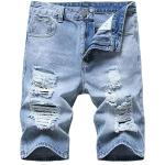 Dunkelblaue Y2K Jeans-Shorts aus Denim für Herren Größe 5 XL für den für den Sommer 