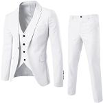 Weiße Vintage Hochzeitsanzüge für Herren Größe 3 XL Große Größen 3-teilig für Partys für den für den Sommer 