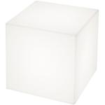 Cubo LED RGB beleuchteter Couchtisch kabellos - 43 x 43 x 43 cm - für den Außeneinsatz - Slide - Weiß