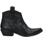 Reduzierte Schwarze Unifarbene CUOIERIA Blockabsatz Cowboy-Boots & Cowboystiefeletten mit Reißverschluss aus Leder für Damen Größe 36 