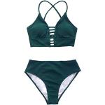 CUPSHE Damen Bikini Set mit Zierriemen Cut-Out Bademode Zweiteiliger Badeanzug Grün S