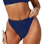 Marineblaue Unifarbene Cupshe High Waist Bikinihosen für Damen Größe XL 