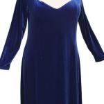 Royalblaue Langärmelige Samtkleider aus Samt für Damen Größe XS Große Größen 