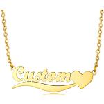 Goldene Trachtenketten mit Herz-Motiv aus Edelstahl personalisiert für Damen 