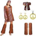 Reduzierte Khakifarbene Hippie-Kostüme & 60er Jahre Kostüme mit Fransen für Damen 