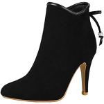 Schwarze Elegante Spitze High Heel Stiefeletten & High Heel Boots für Damen Größe 45 