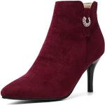 Bordeauxrote Elegante High Heel Stiefeletten & High Heel Boots für Damen Größe 38 
