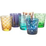 Bunte Rautenmuster Retro Pols Potten Glasserien & Gläsersets aus Glas 6-teilig 