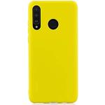 Gelbe Unifarbene Huawei P30 Lite Hüllen Art: Slim Cases mit Bildern mit Knopf aus Silikon stoßfest 