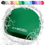 CybGene Silikon Badekappe für Kinder, Schwimmkappe Bademütze für Damen und Herren Unisex, Kleine, Dunkelgrün