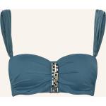 Blaue Cyell Bandeau Bikinitops aus Polyamid gepolstert für Damen Größe M 