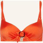 Orange Cyell Bikini-Tops mit Schnalle aus Satin gepolstert für Damen Größe S 