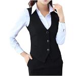 Schwarze Business Atmungsaktive V-Ausschnitt Anzugwesten mit Knopf aus Polyester Handwäsche für Damen Größe L 