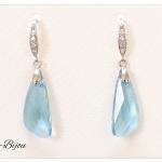 Silberne Elegante Ohrhänger aus Kristall mit Aquamarin für Damen für die Braut 