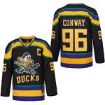 D-5 Youth Mighty Ducks Jersey #96 Conway #99 Banks Jersey, Film Eishockey-Trikot für Kinder, #96 - Schwarz, Klein