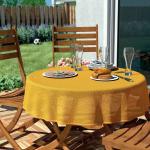 Gelbe Runde Gartentischdecken aus Polyester 