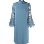 Reduzierte Kornblumenblaue D.EXTERIOR Stehkragen Damenkleider mit Reißverschluss Größe L für Partys 