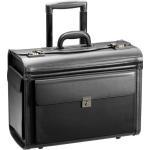 D&N Business & Travel Pilotenkoffer mit 2 Rollen PU 48 cm Vortasche schwarz