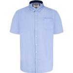 Himmelblaue Kurzärmelige D555 Button Down Kragen Shirts mit Tasche aus Baumwolle für Herren Größe XXL Große Größen 