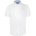 Weiße Kurzärmelige D555 Button Down Kragen Shirts mit Tasche aus Baumwolle für Herren Größe 4 XL Große Größen 