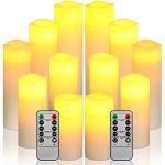 Gelbe 18 cm LED Kerzen mit Fernbedienung 