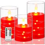 Rote Moderne 15 cm LED Kerzen mit Fernbedienung 