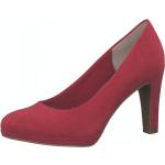 Reduzierte Rote Elegante Marco Tozzi Damenpumps aus Leder Größe 37 mit Absatzhöhe 7cm bis 9cm 