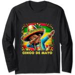 Dabbing Jungen Mexikanischer Poncho Cinco de Mayo Langarmshirt