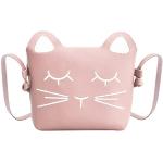 Pinke Messenger Bags & Kuriertaschen mit Katzenmotiv mit Riemchen für Mädchen klein 