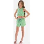 Grüne Unifarbene Kindershorts  aus Baumwolle für Mädchen 