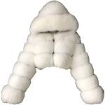 Weiße Elegante Strickjacken mit Kapuze mit Reißverschluss mit Kapuze für Damen Größe S Petite für Partys für den für den Winter 