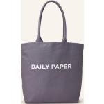 Reduzierte Graue Daily Paper Damenshopper mit Reißverschluss aus Textil 
