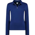 Blaue Langärmelige Daily Sports Langarm-Poloshirts für Damen Größe XXL 